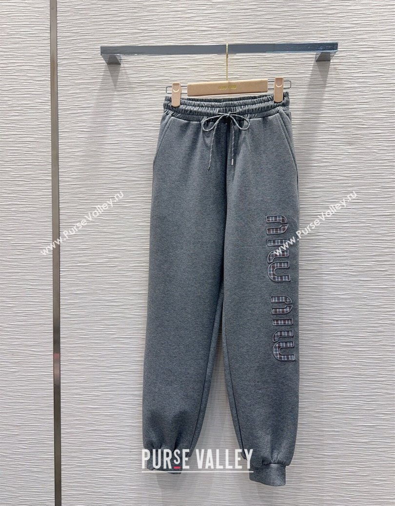 Miu Miu Cotton Jacket and Pants Set Grey 2025 M091807 (QI-250918012)
