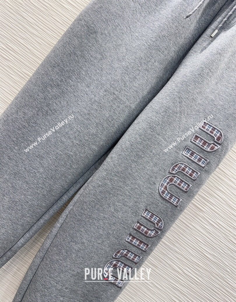 Miu Miu Cotton Jacket and Pants Set Grey 2025 M091807 (QI-250918012)