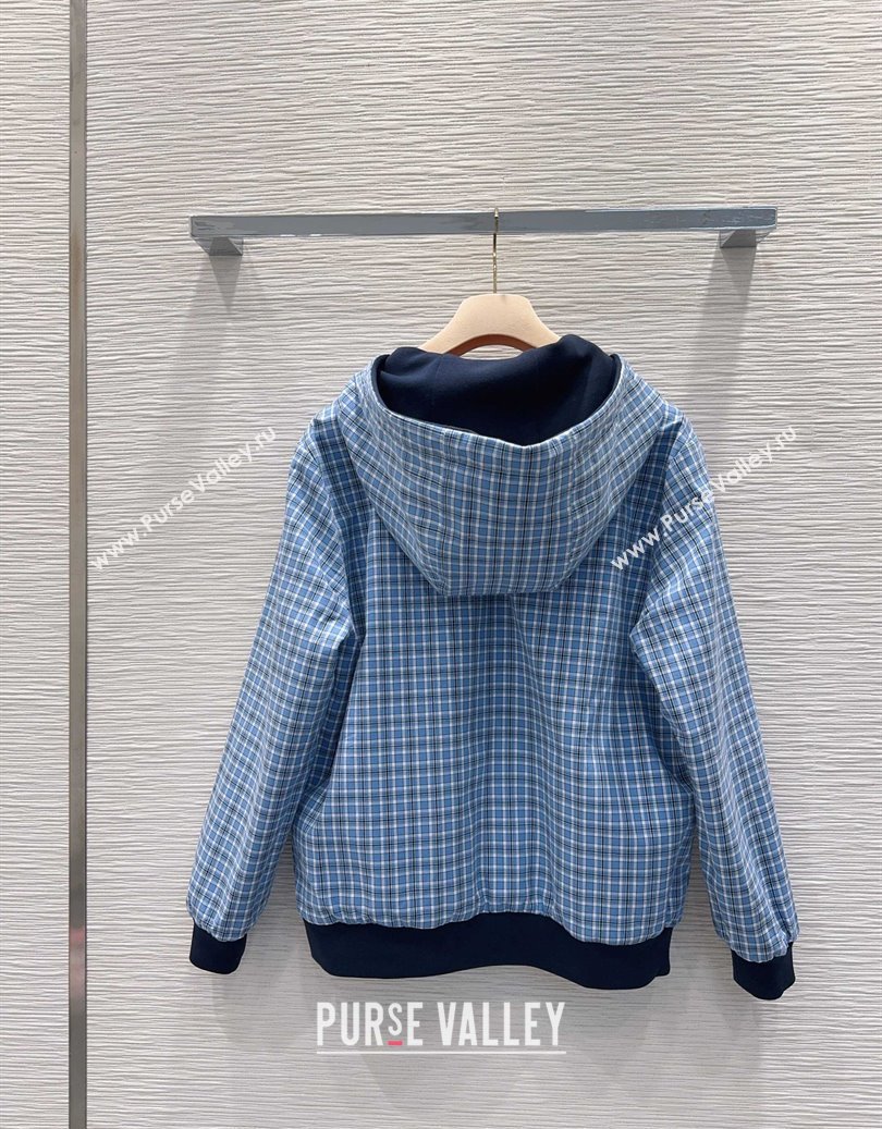 Miu Miu Cotton Jacket and Pants Set Blue 2025 M091807 (QI-250918013)