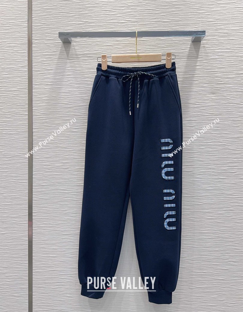 Miu Miu Cotton Jacket and Pants Set Blue 2025 M091807 (QI-250918013)