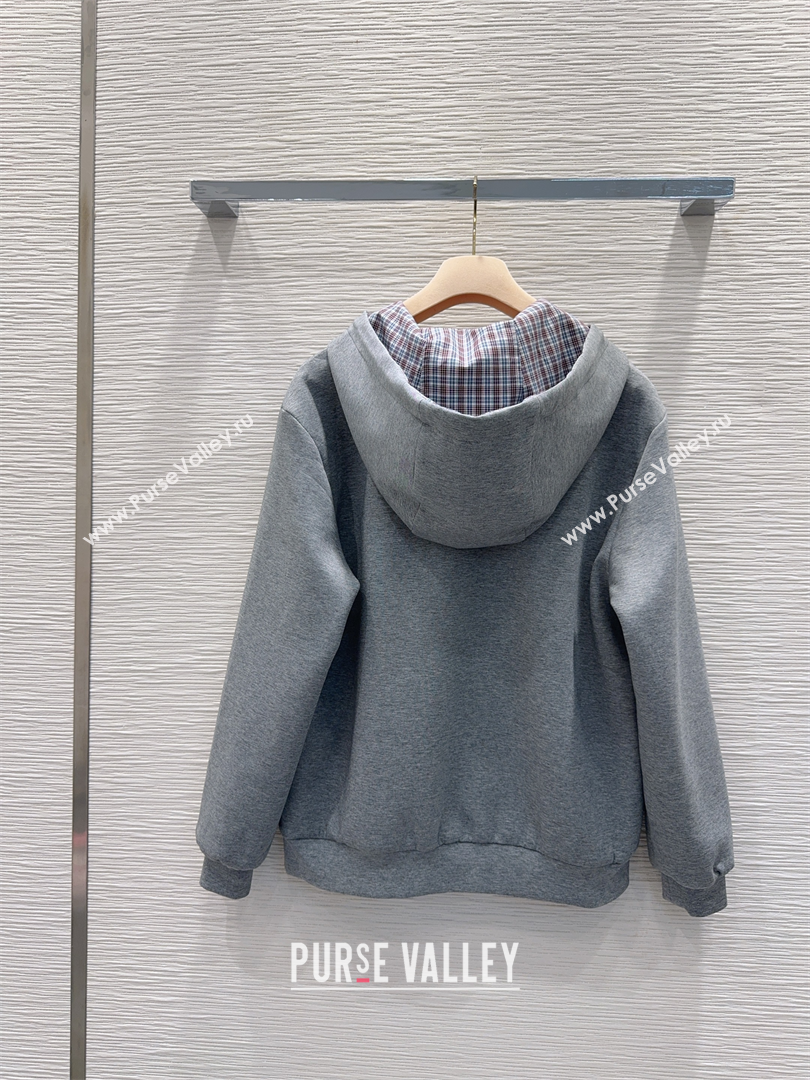 Miu Miu Cotton Jacket and Pants Set Grey 2025 M091807 (QI-250918012)