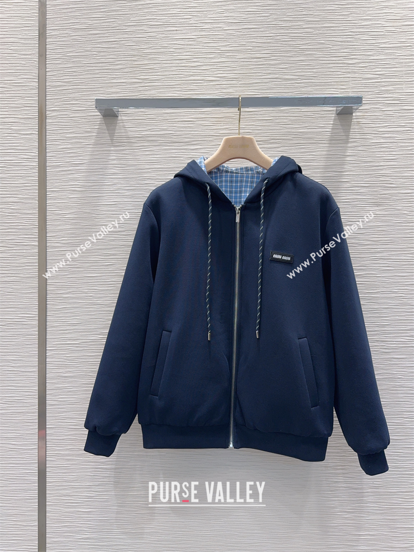 Miu Miu Cotton Jacket and Pants Set Blue 2025 M091807 (QI-250918013)