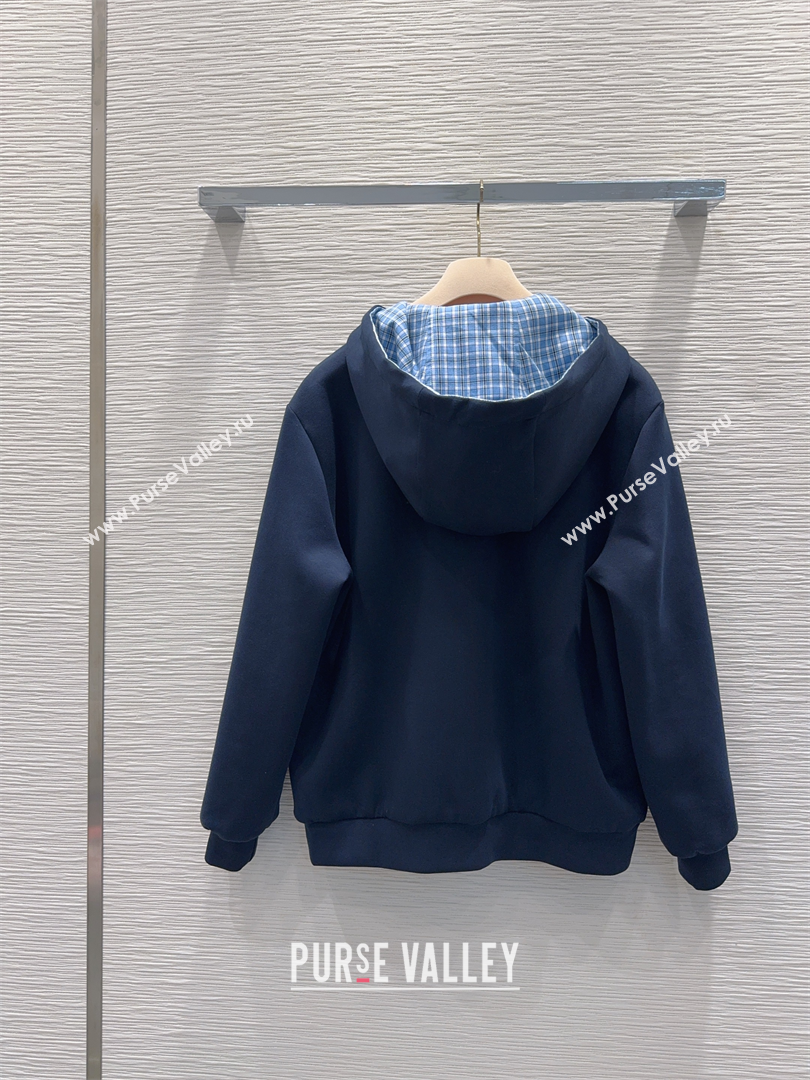 Miu Miu Cotton Jacket and Pants Set Blue 2025 M091807 (QI-250918013)