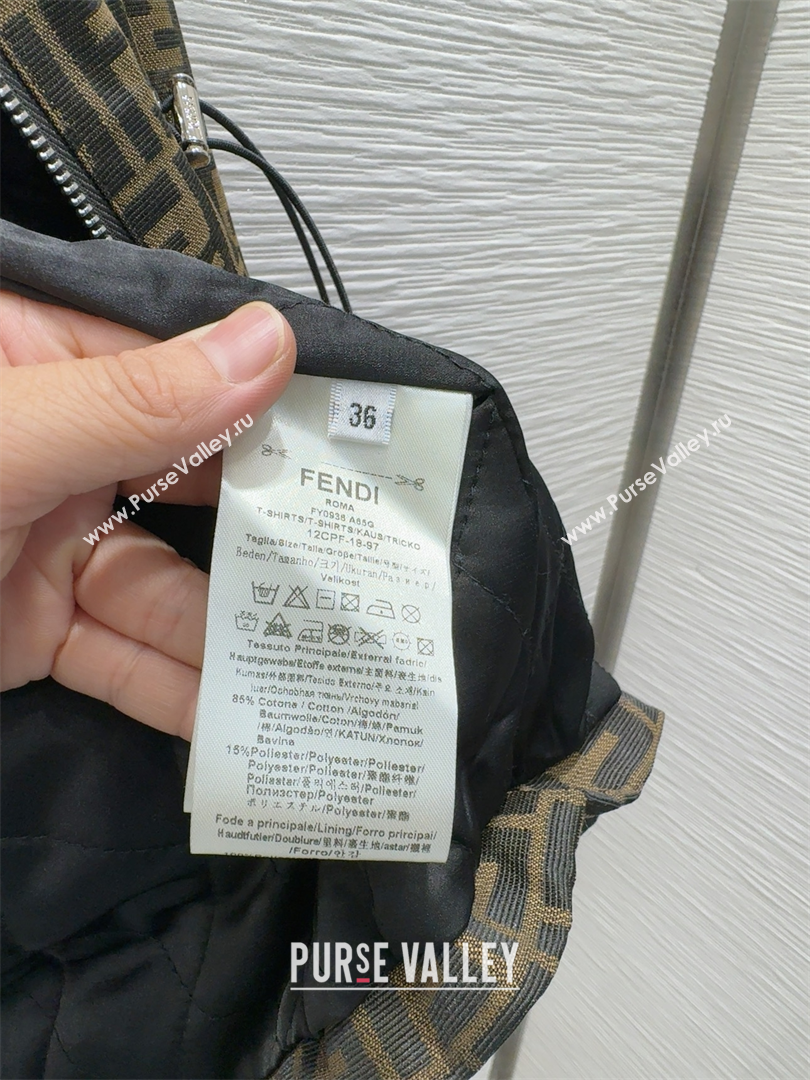 Fendi Cotton FF Coat Brown 2025 FE091922 (QI-250919022)