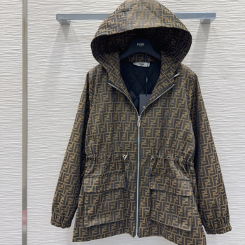 Fendi Cotton FF Coat Brown 2025 FE091922 (QI-250919022)
