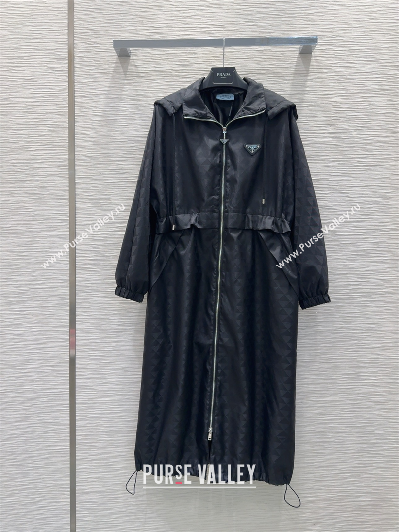 Prada Nylon Coat Black 2025 PR091923 (QI-250919023)