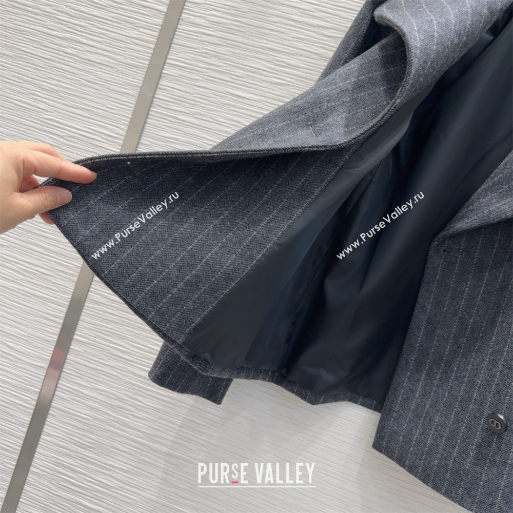 Dior Wool Cotton Striped Jacket Grey 2025 DR091921 (QI-250919021)