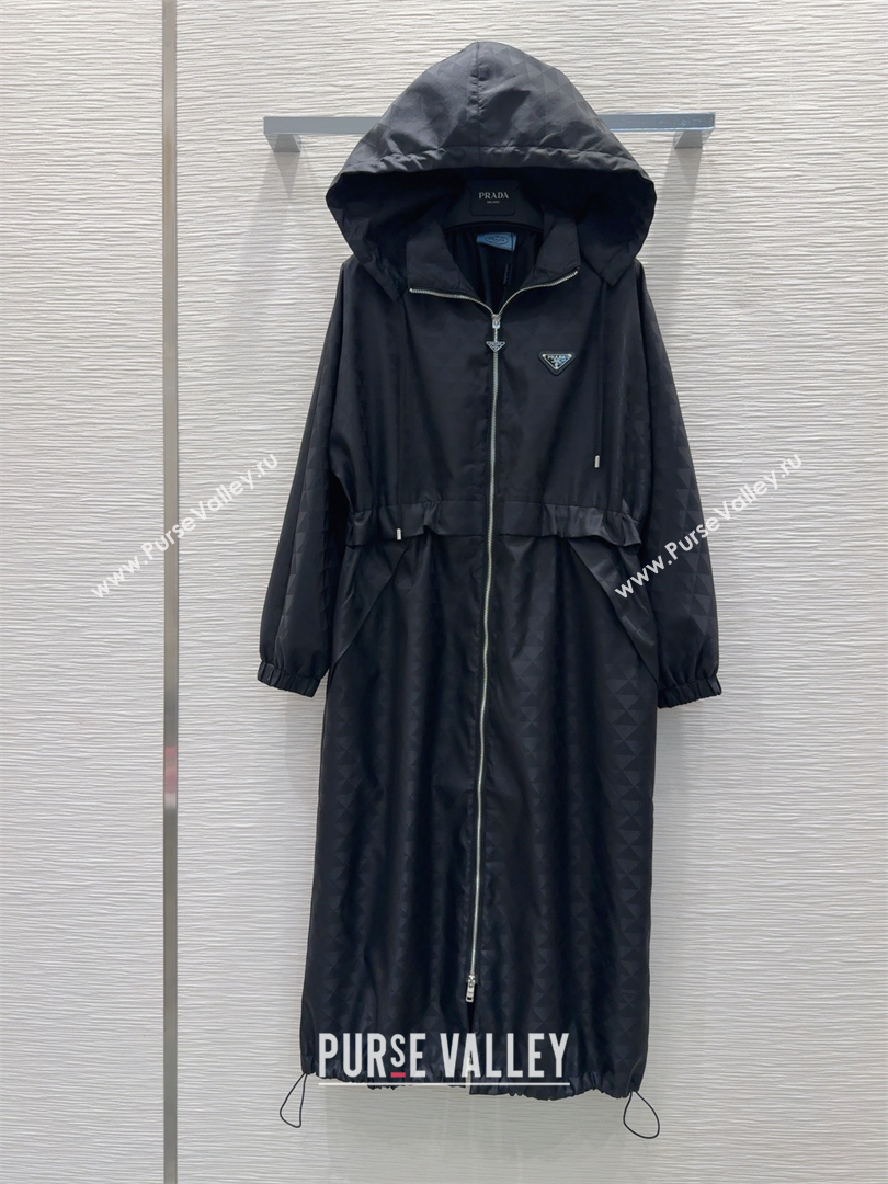 Prada Nylon Coat Black 2025 PR091923 (QI-250919023)