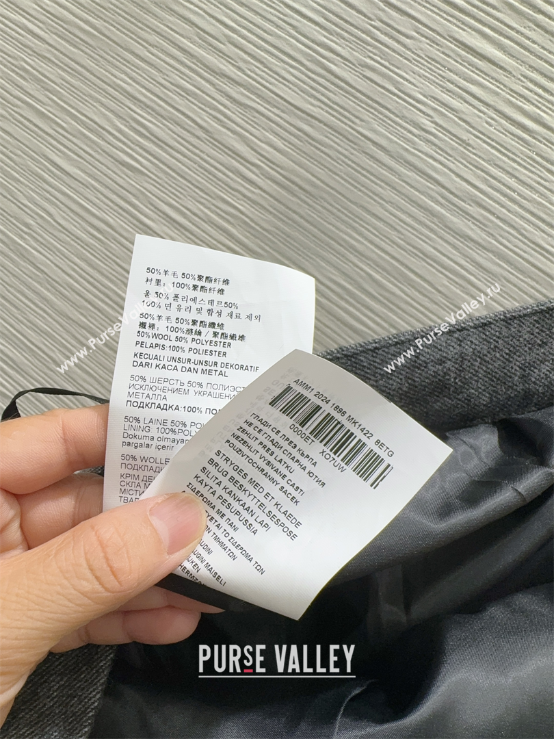 Prada Wool Blend Skirt Grey 2025 PR091919 (QI-250919020)