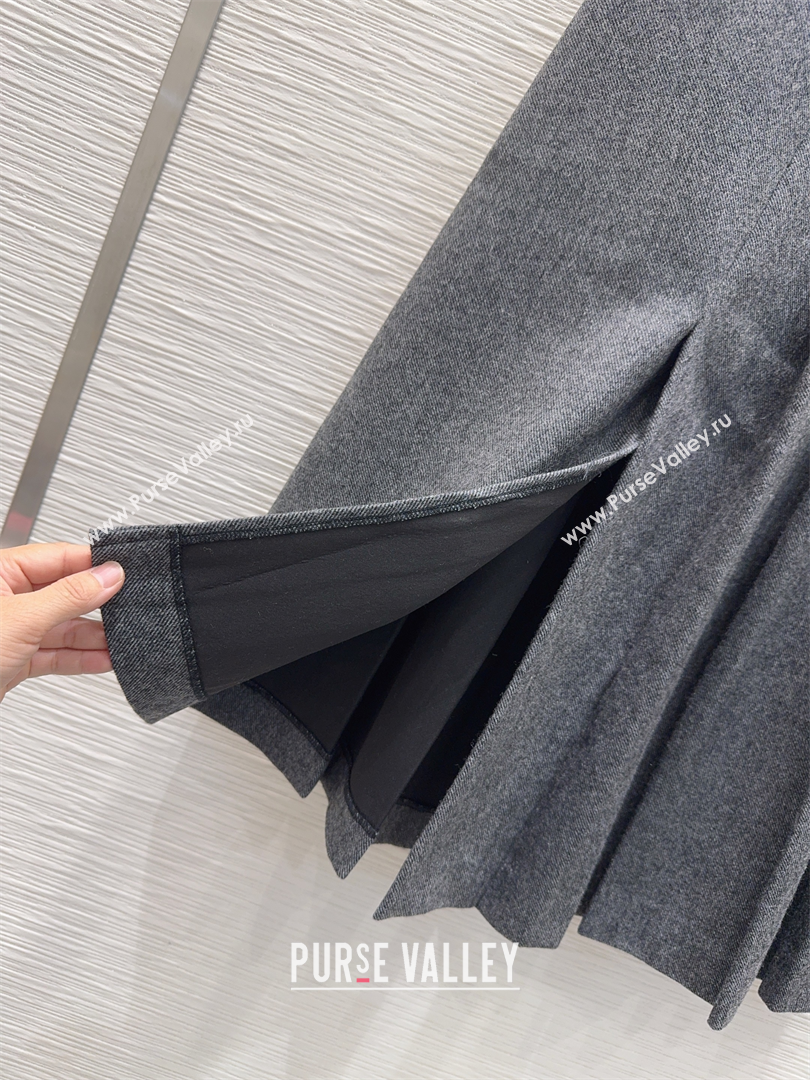 Prada Wool Blend Skirt Grey 2025 PR091919 (QI-250919020)