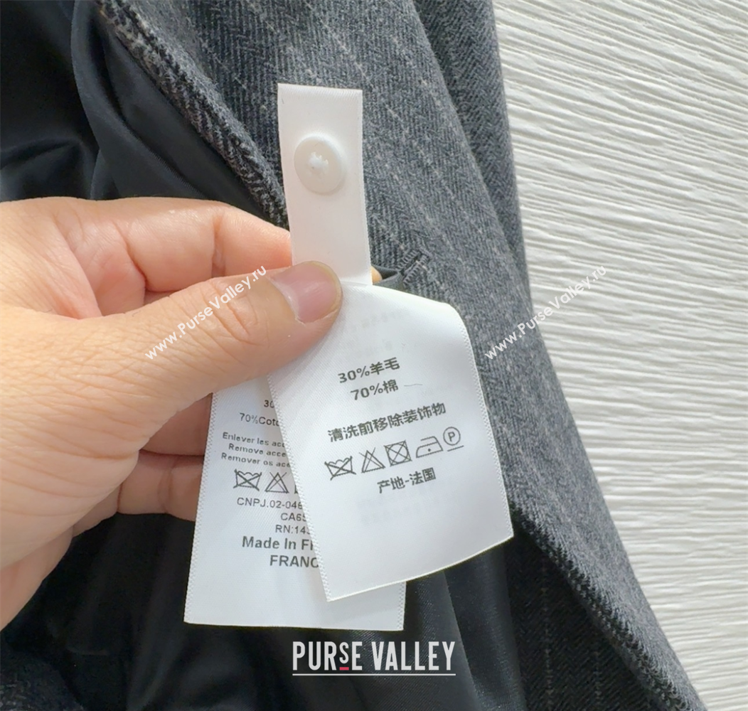 Dior Wool Cotton Striped Jacket Grey 2025 DR091921 (QI-250919021)