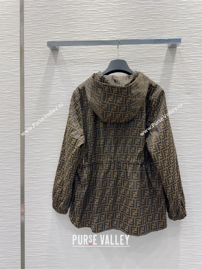 Fendi Cotton FF Coat Brown 2025 FE091922 (QI-250919022)