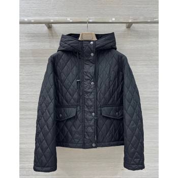 Burgundy Quilted and Padded Cotton Jacket Black 2025 BR091901 (QI-250919033)