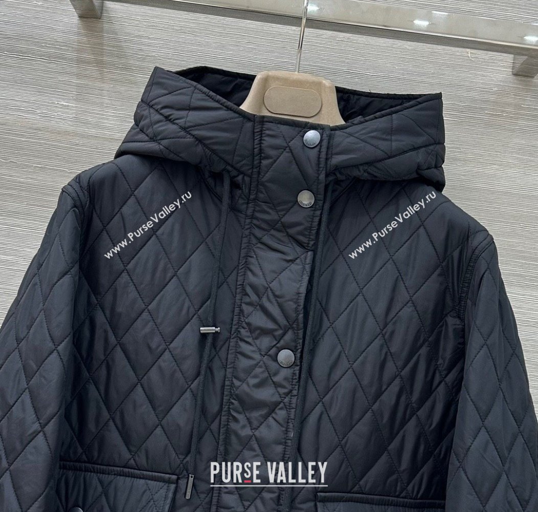 Burgundy Quilted and Padded Cotton Jacket Black 2025 BR091901 (QI-250919033)