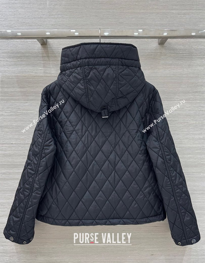 Burgundy Quilted and Padded Cotton Jacket Black 2025 BR091901 (QI-250919033)