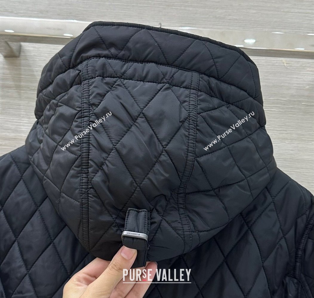 Burgundy Quilted and Padded Cotton Jacket Black 2025 BR091901 (QI-250919033)