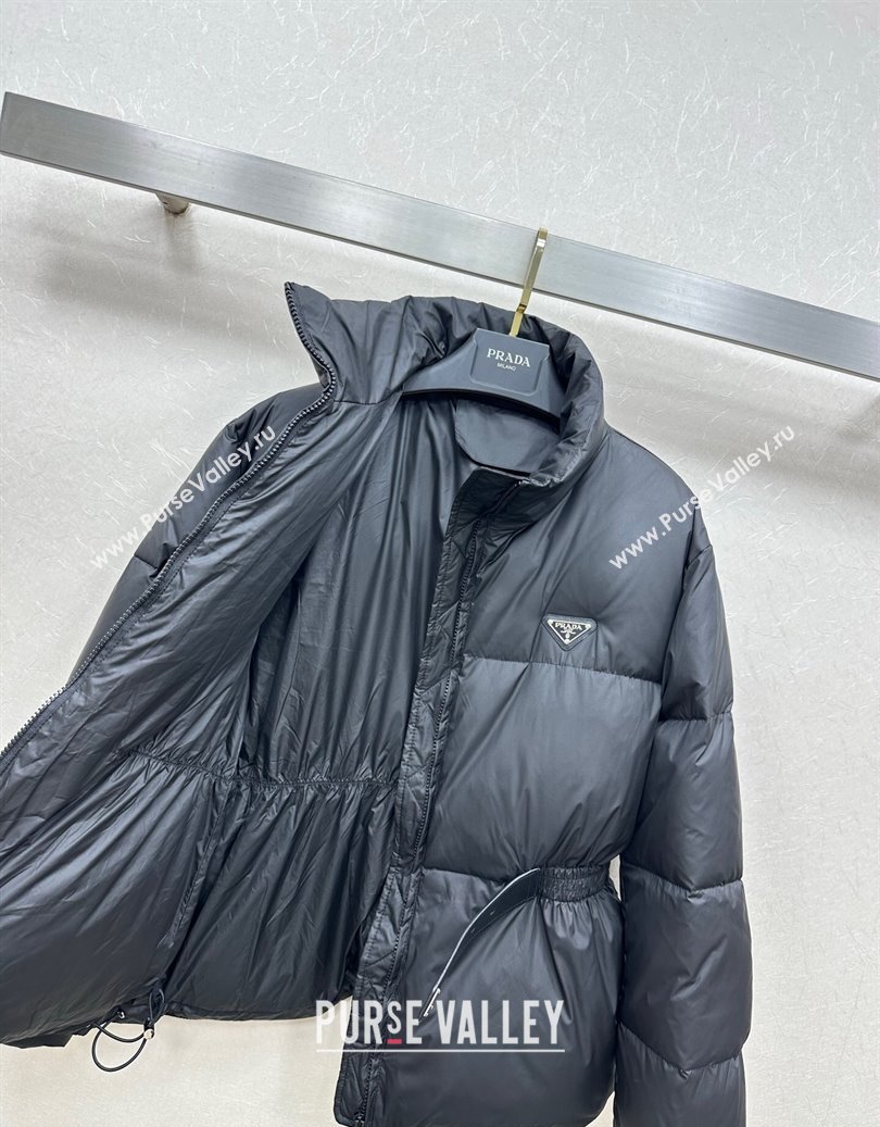 Prada Belted Down Jacket Black 2025 PR091941 (QI-250919042)
