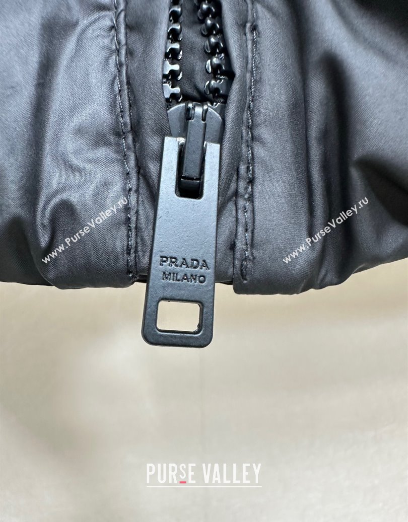 Prada Belted Down Jacket Black 2025 PR091941 (QI-250919042)