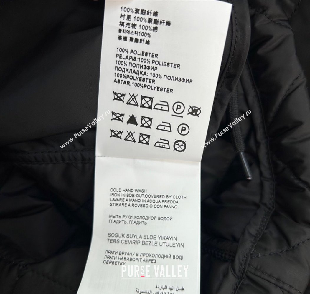 Prada Quilted Nylon and Cotton Padded Coat Black 2025 PR091901 (QI-250919006)