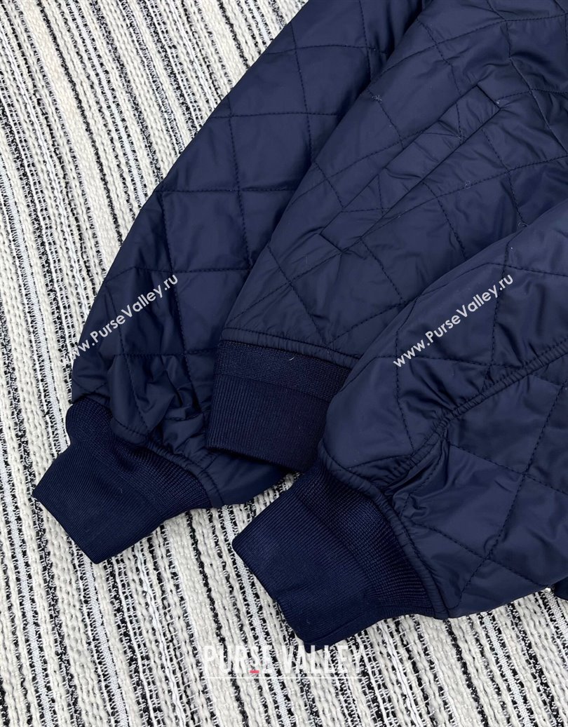 Prada Quilted and Cotton Padded Jacket Blue 2025 PR091910 (QI-250919010)