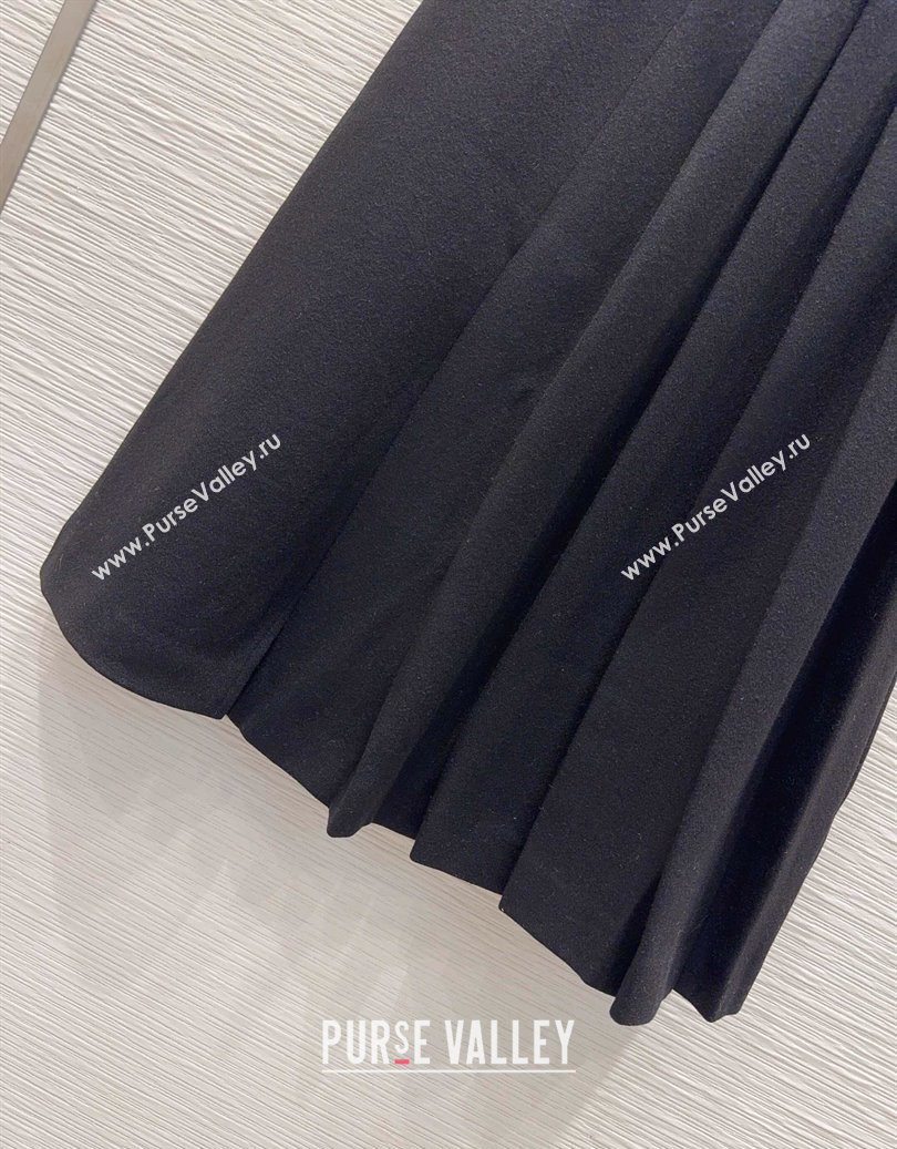 Prada Wool Blend Skirt Black 2025 PR091919 (QI-250919019)