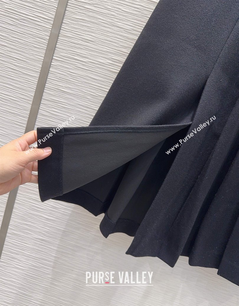 Prada Wool Blend Skirt Black 2025 PR091919 (QI-250919019)