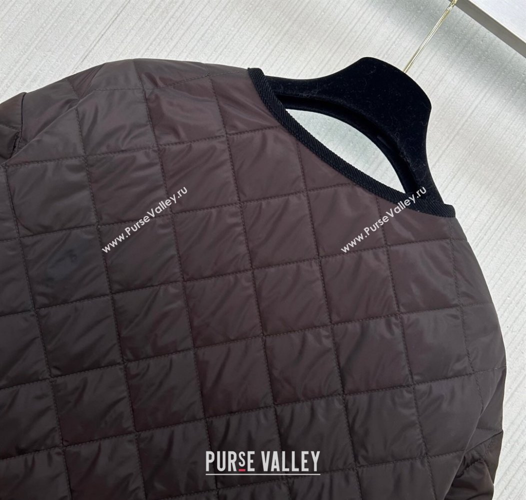 Prada Quilted Cotton-Padded Jacket Dark Brown 2025 PR091963 (QI-250919063)
