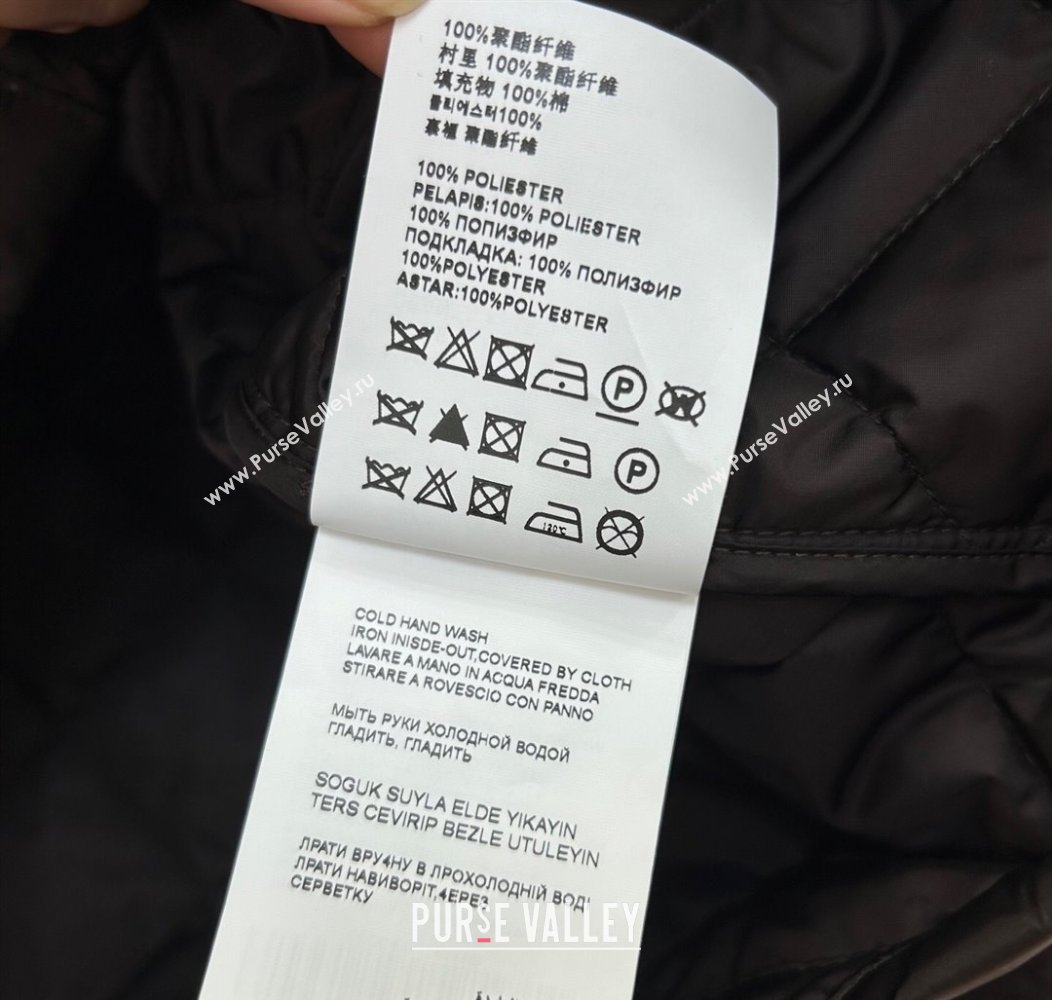 Prada Quilted Cotton-Padded Jacket Dark Brown 2025 PR091963 (QI-250919063)