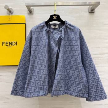 Fendi FF Cape Jacket Blue 2025 FE091902 (QI-250919045)