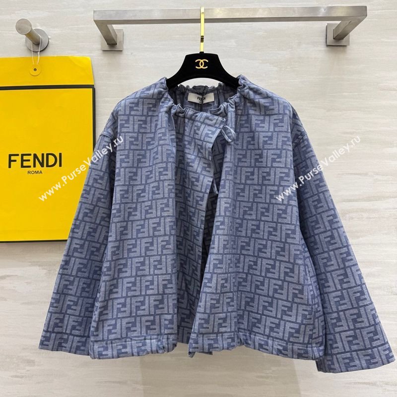 Fendi FF Cape Jacket Blue 2025 FE091902 (QI-250919045)