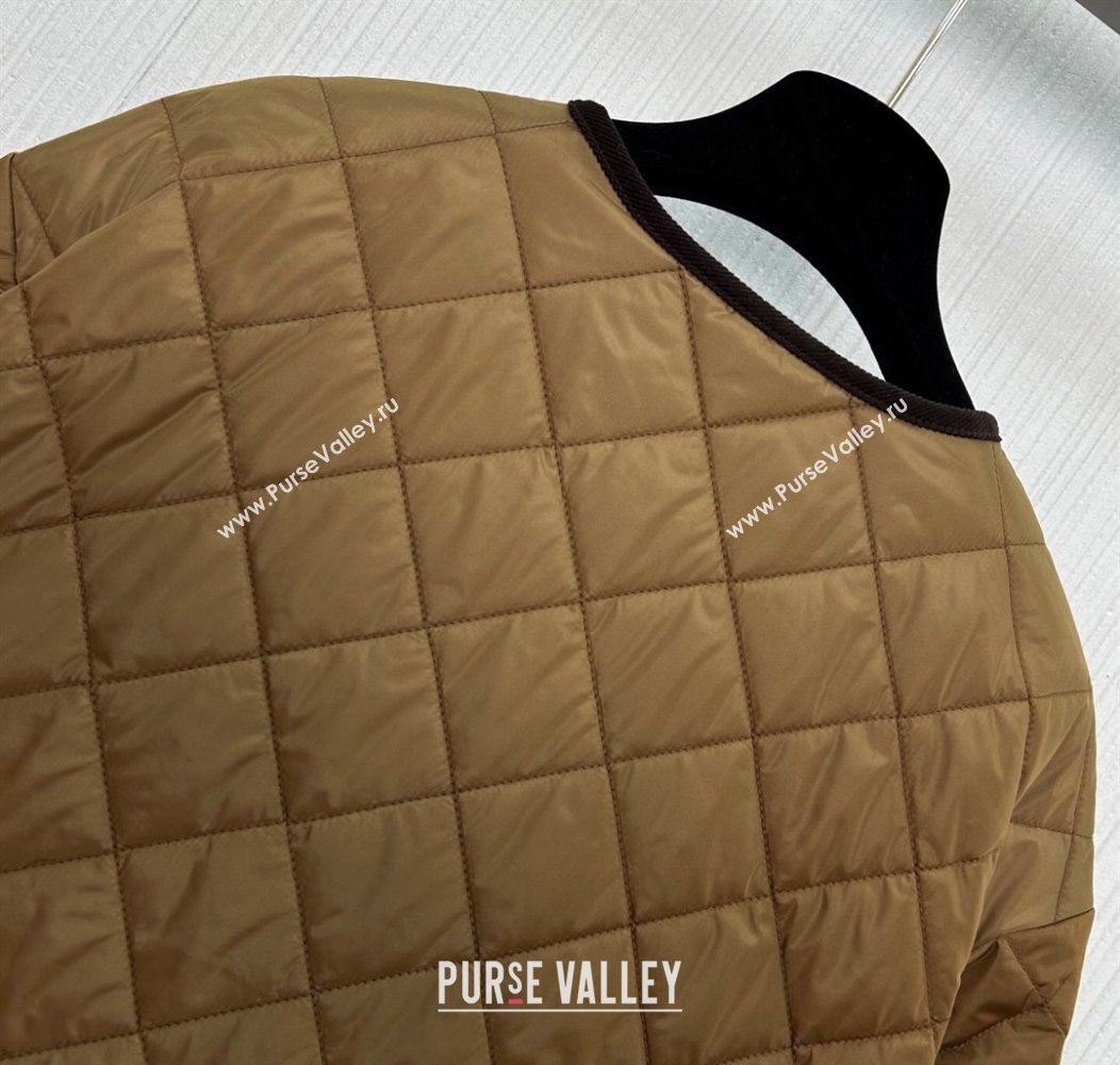 Prada Quilted Cotton-Padded Jacket Brandy Brwon 2025 PR091963 (QI-250919064)
