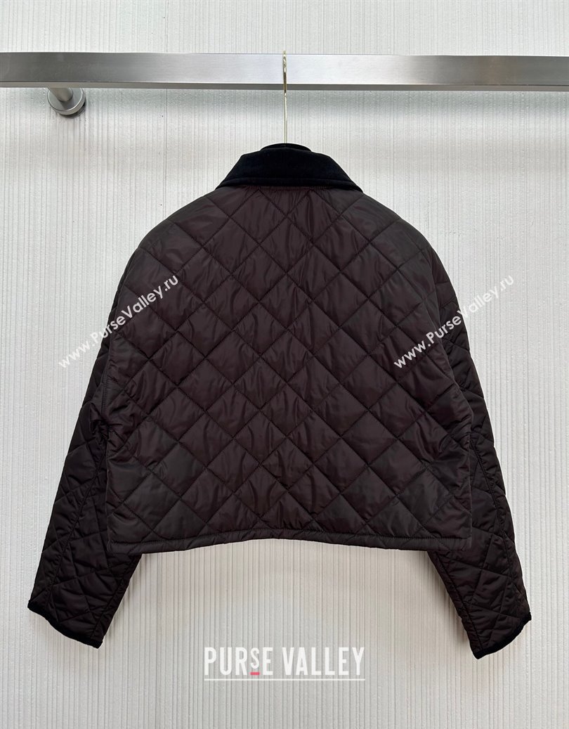 Prada Quilted Cotton-Padded Short Jacket Dark Brown 2025 PR091964 (QI-250919065)