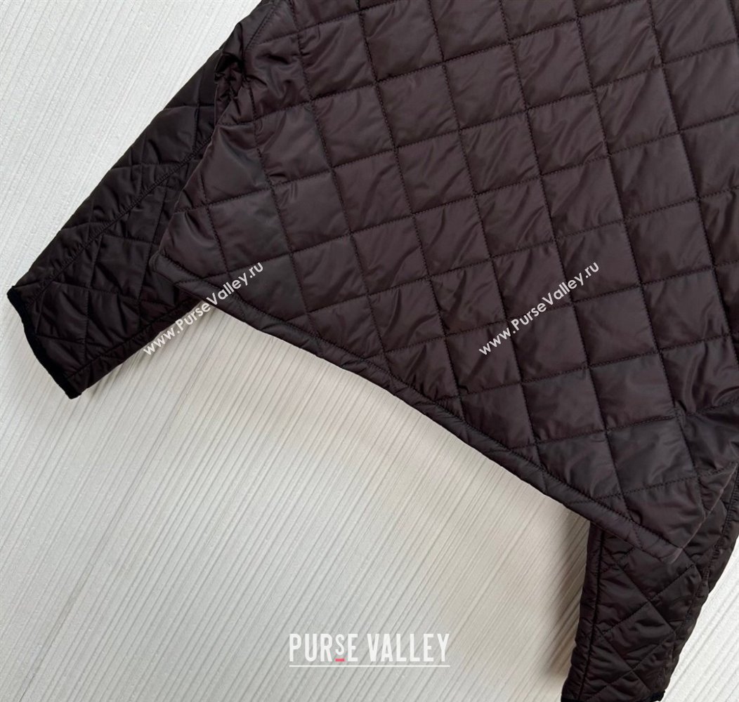 Prada Quilted Cotton-Padded Short Jacket Dark Brown 2025 PR091964 (QI-250919065)