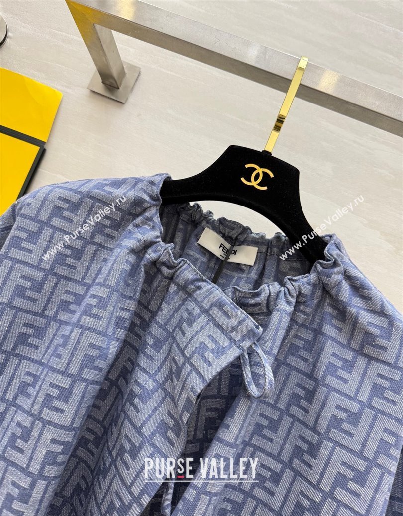 Fendi FF Cape Jacket Blue 2025 FE091902 (QI-250919045)