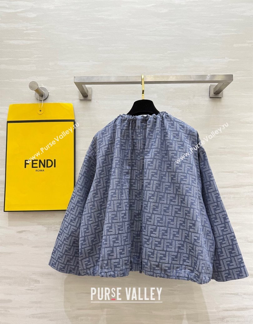 Fendi FF Cape Jacket Blue 2025 FE091902 (QI-250919045)