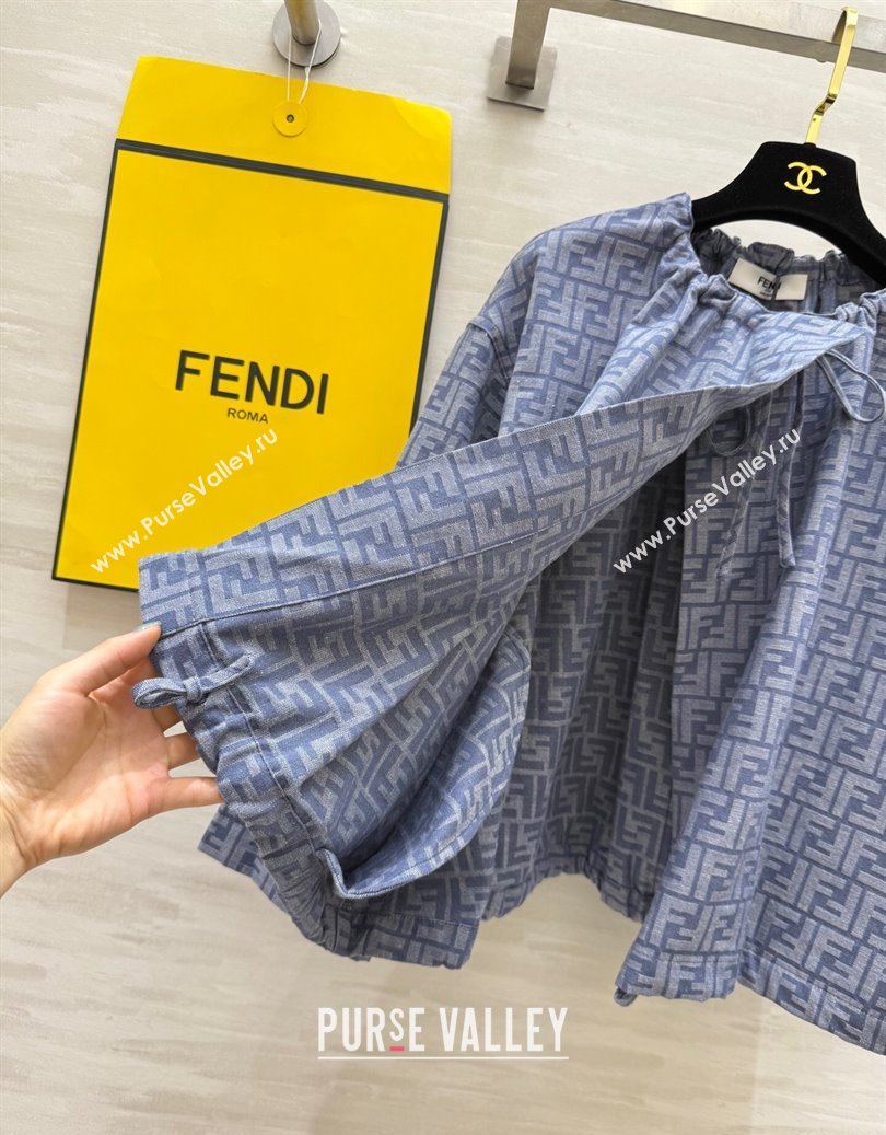 Fendi FF Cape Jacket Blue 2025 FE091902 (QI-250919045)