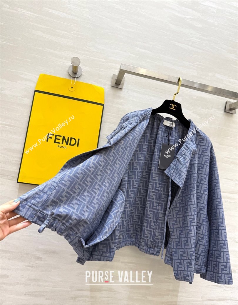 Fendi FF Cape Jacket Blue 2025 FE091902 (QI-250919045)