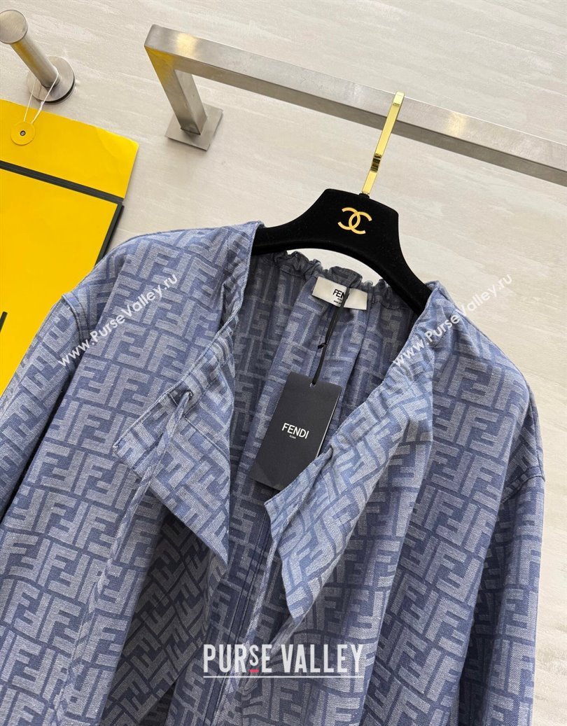 Fendi FF Cape Jacket Blue 2025 FE091902 (QI-250919045)