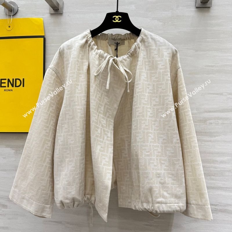 Fendi FF Cape Jacket Beige 2025 FE091902 (QI-250919044)