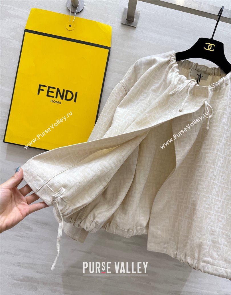Fendi FF Cape Jacket Beige 2025 FE091902 (QI-250919044)