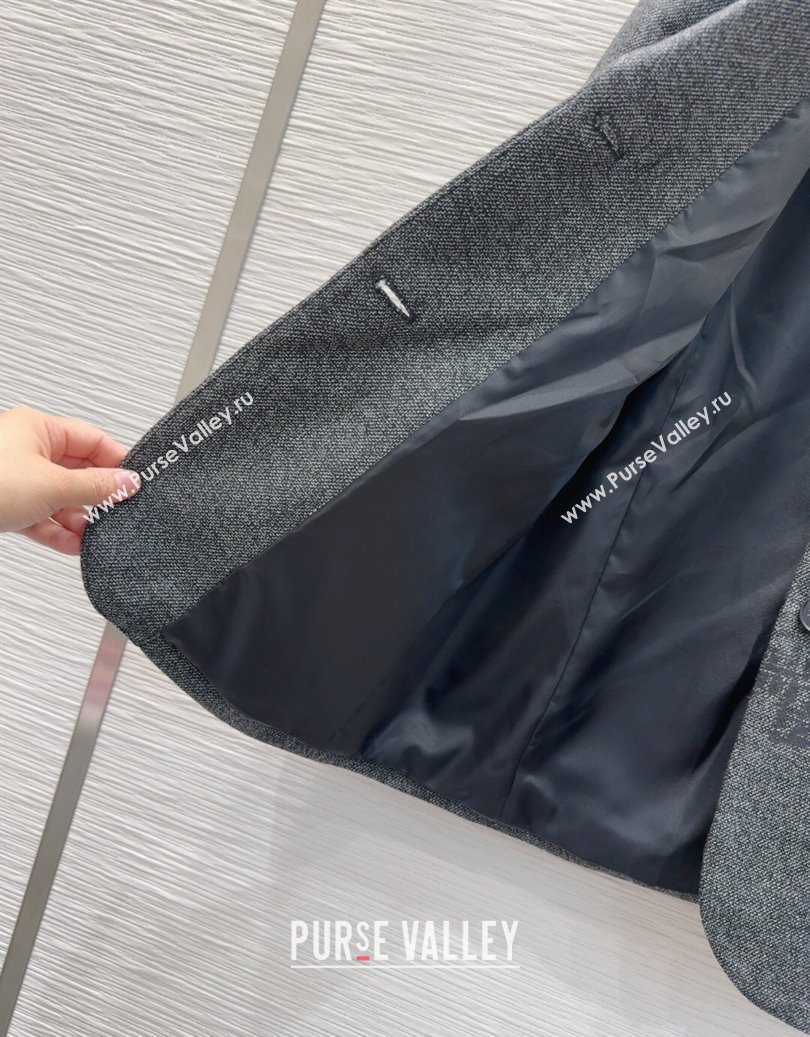 Dior Wool Blend Printed Jacket Grey 2025 DR091948 (QI-250919048)