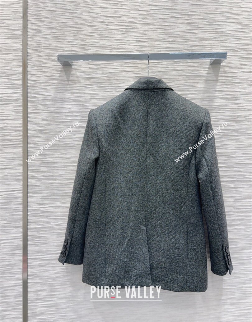 Dior Wool Blend Printed Jacket Grey 2025 DR091948 (QI-250919048)