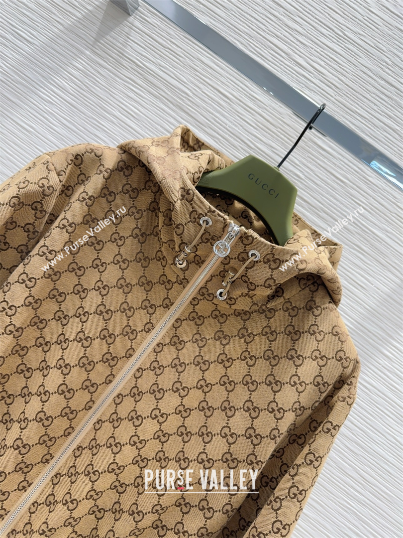 Gucci GG Jacket with Horsebit Brown 2025 GG091904 (QI-250919055)