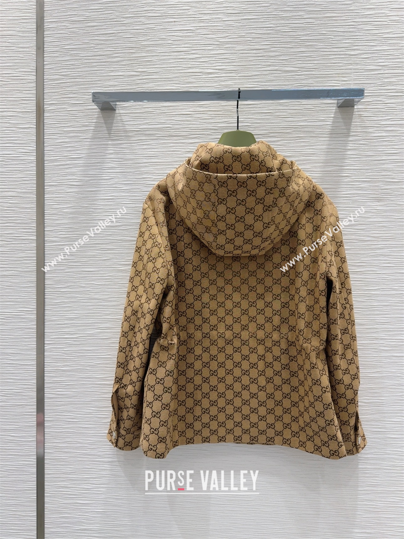 Gucci GG Jacket with Horsebit Brown 2025 GG091904 (QI-250919055)