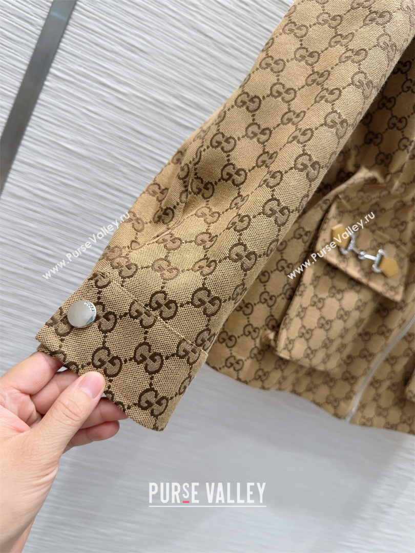 Gucci GG Jacket with Horsebit Brown 2025 GG091904 (QI-250919055)