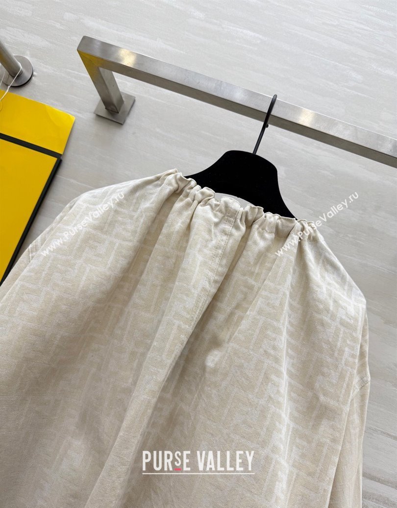 Fendi FF Cape Jacket Beige 2025 FE091902 (QI-250919044)