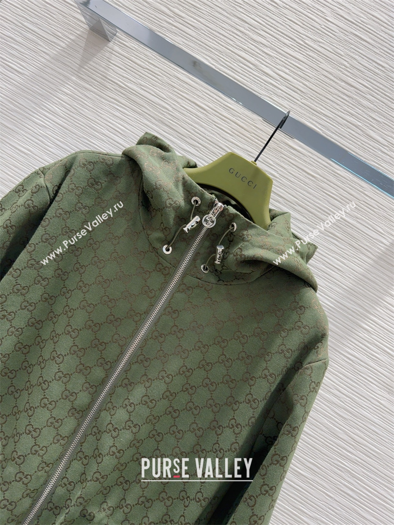 Gucci GG Jacket with Horsebit Green 2025 GG091904 (QI-250919056)