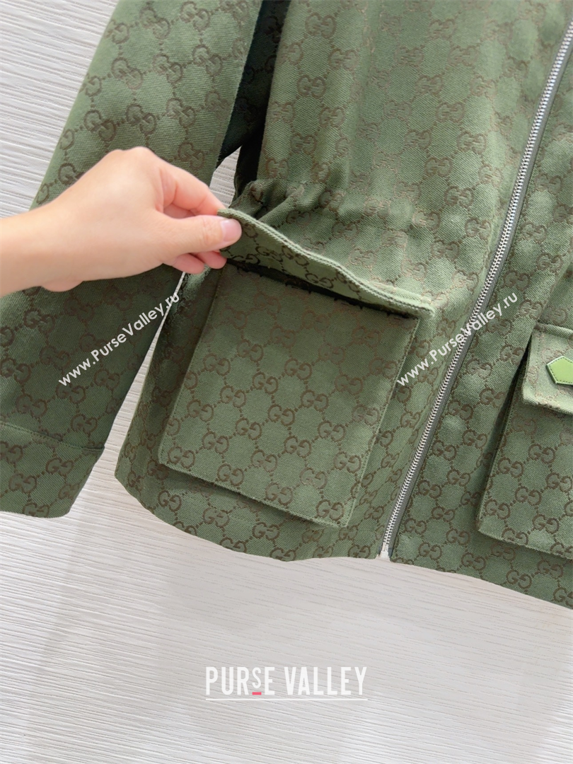 Gucci GG Jacket with Horsebit Green 2025 GG091904 (QI-250919056)