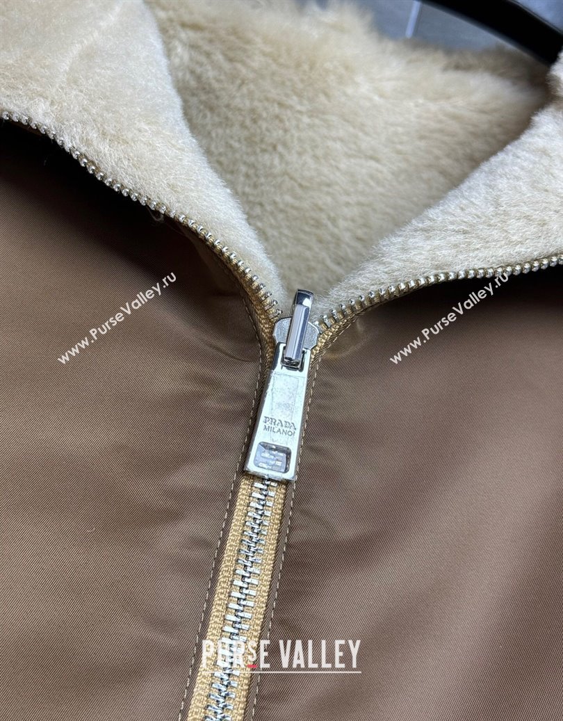 Prada Wool Nylon Reversible Vest Brown/Beige 2025 PR091958 (QI-250919058)