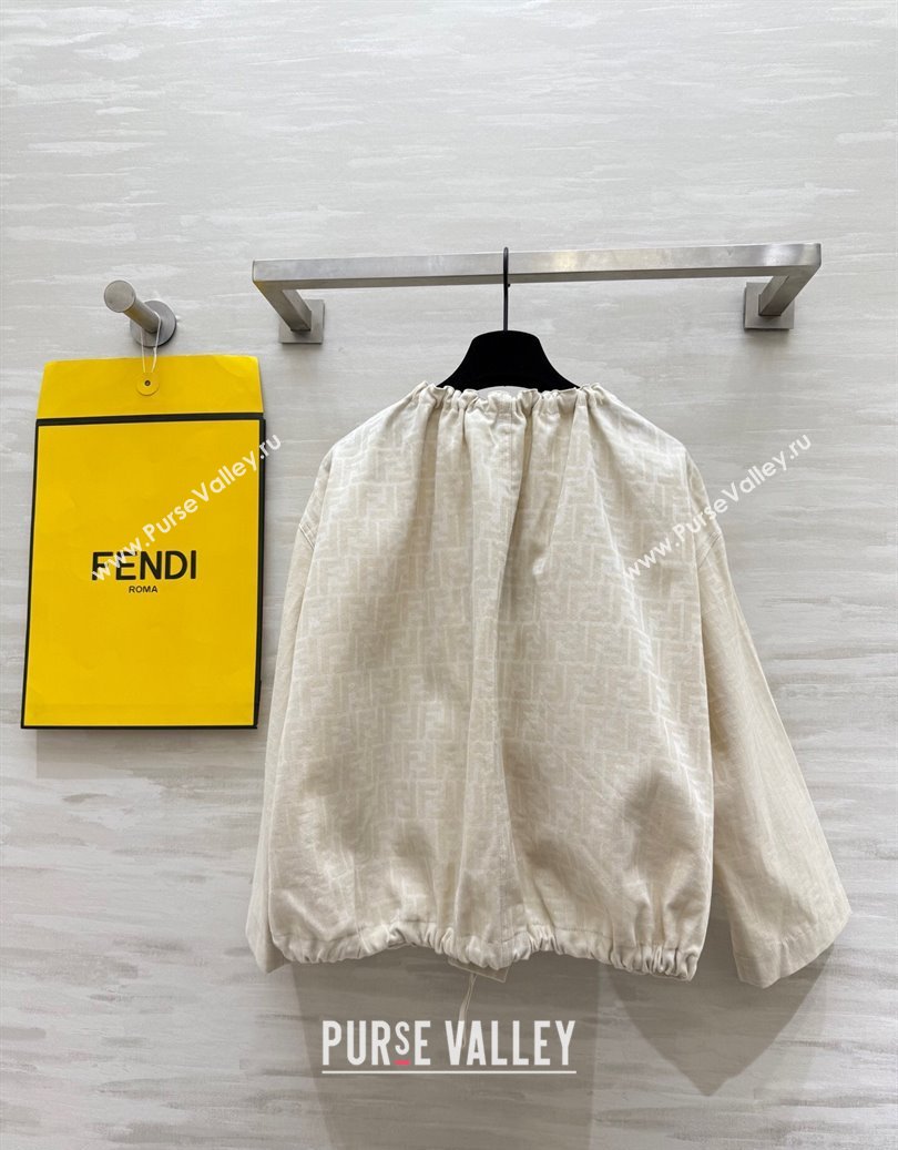 Fendi FF Cape Jacket Beige 2025 FE091902 (QI-250919044)